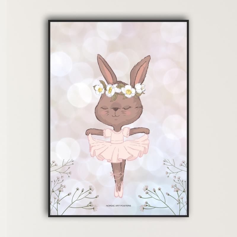 Ballerina Kanin 50x70 cm med lys ramme
