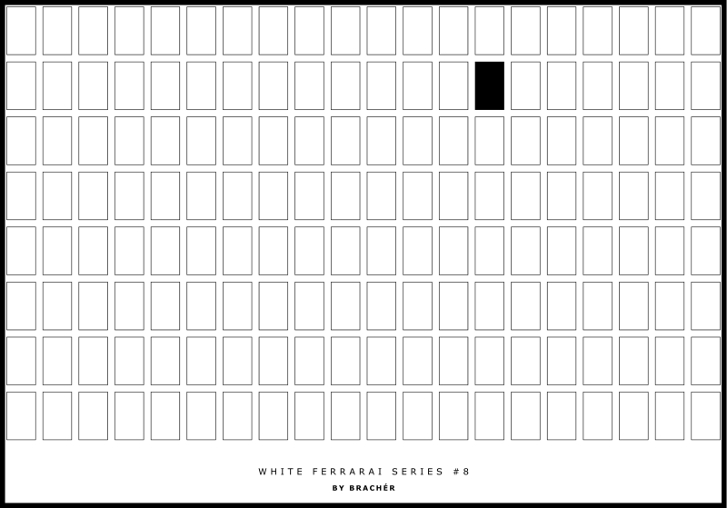 By brachér hvid Ferrari #8 plakat – 70x100 cm