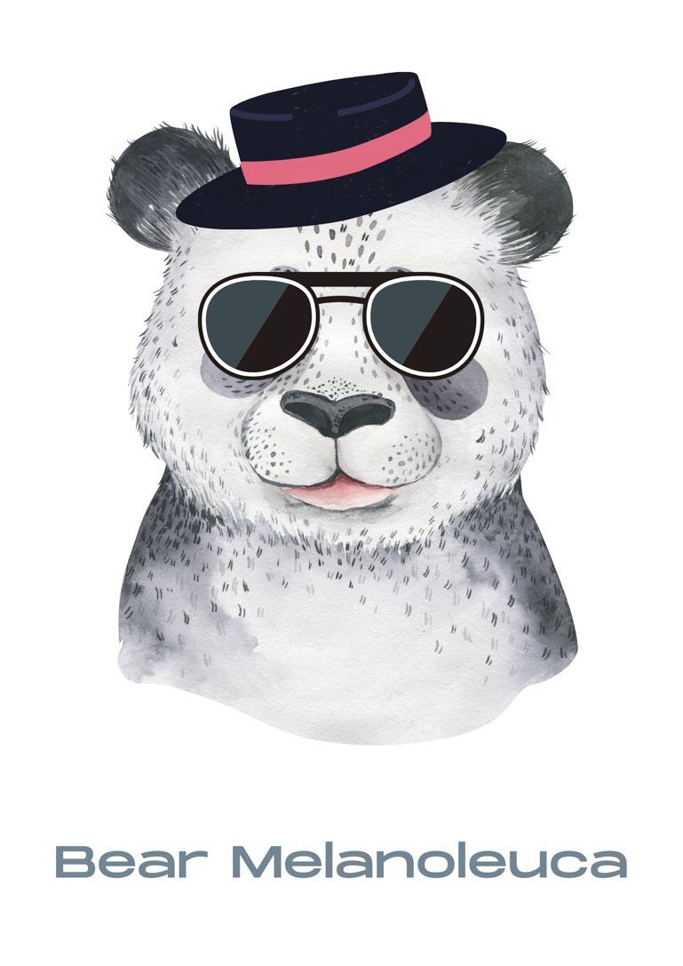 Sød panda plakat til børneværelset