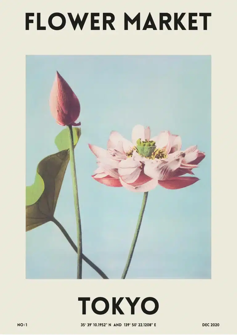 Blomstermarked i Tokyo - Plakat