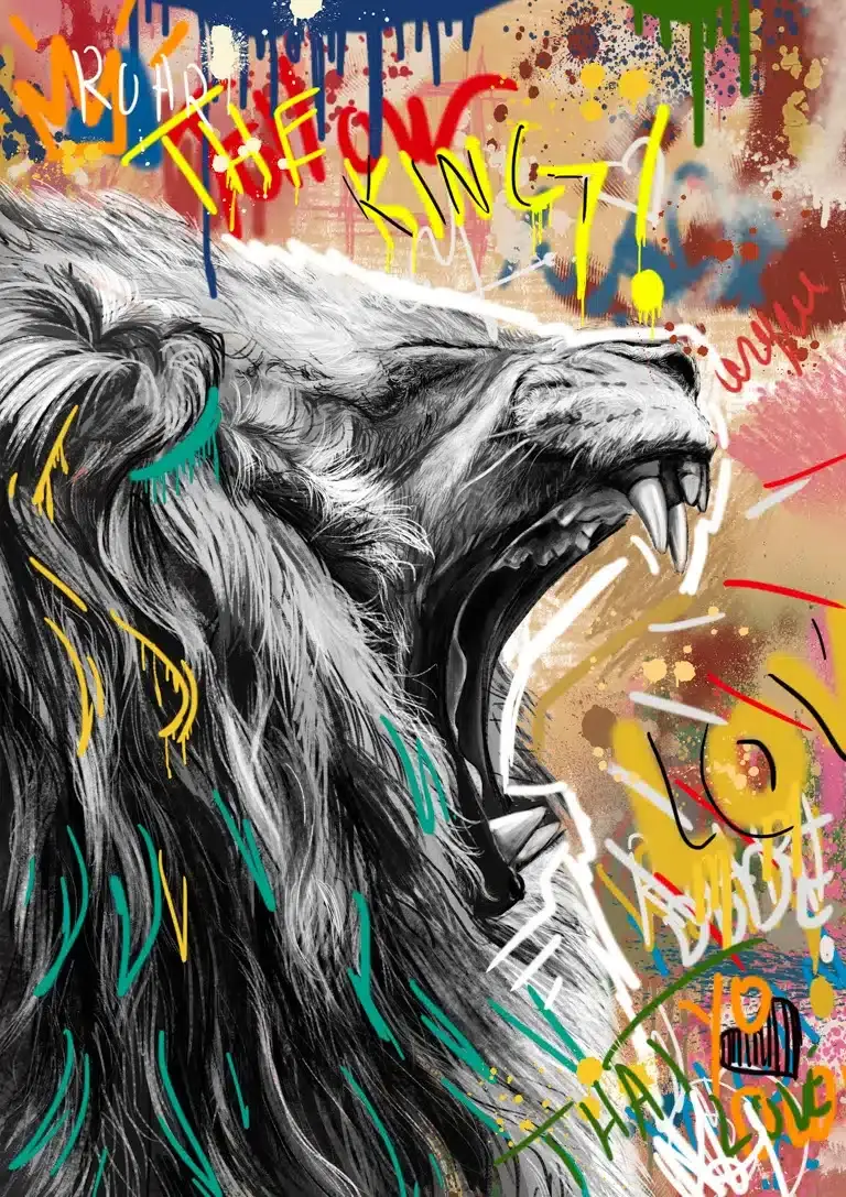 Graffiti Løve nr. 1 Plakat
