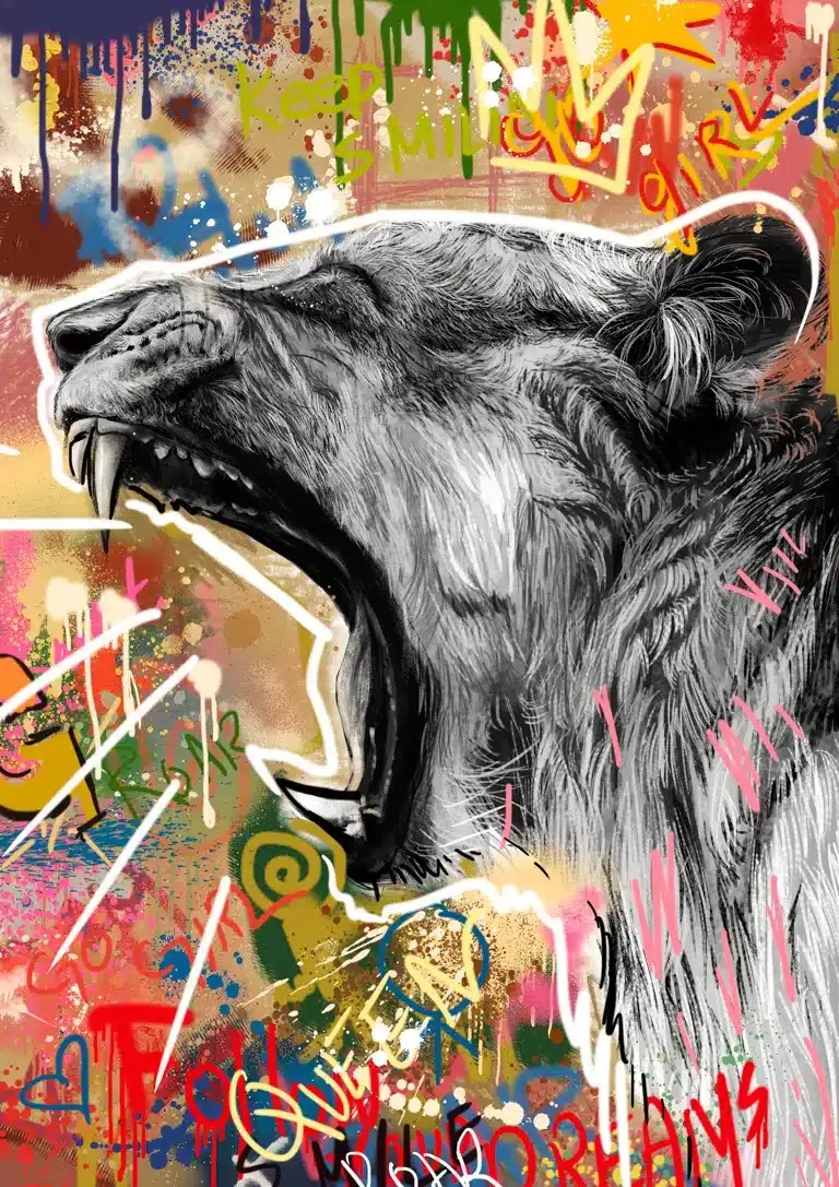 Graffiti Løve nr. 2 Plakat