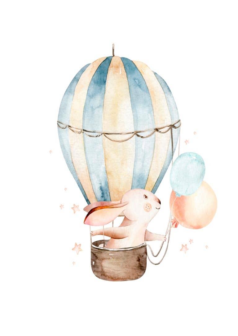 Kanin i ballon Plakat