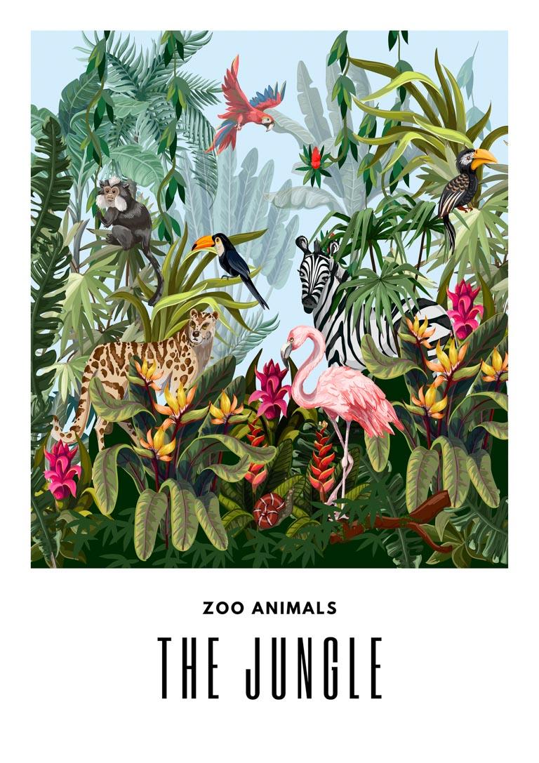 Jungle Børneplakat til Værelset