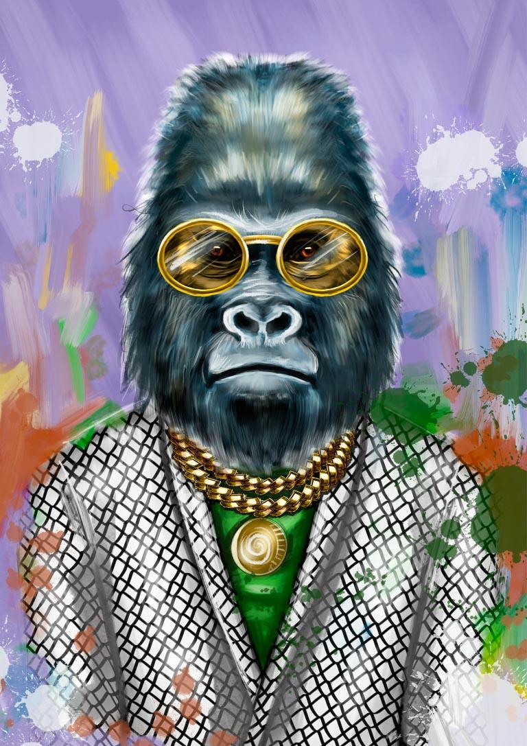 Kunstnerisk Gorilla Plakat