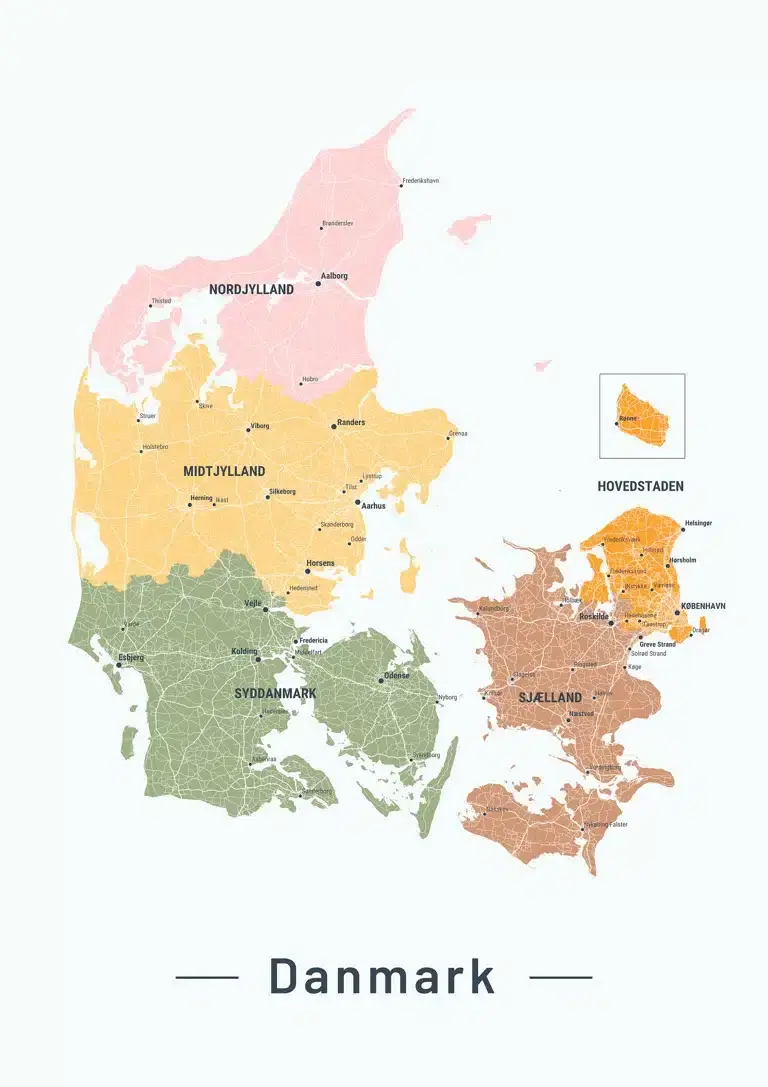 Danmarkskort Plakat Nr. 02