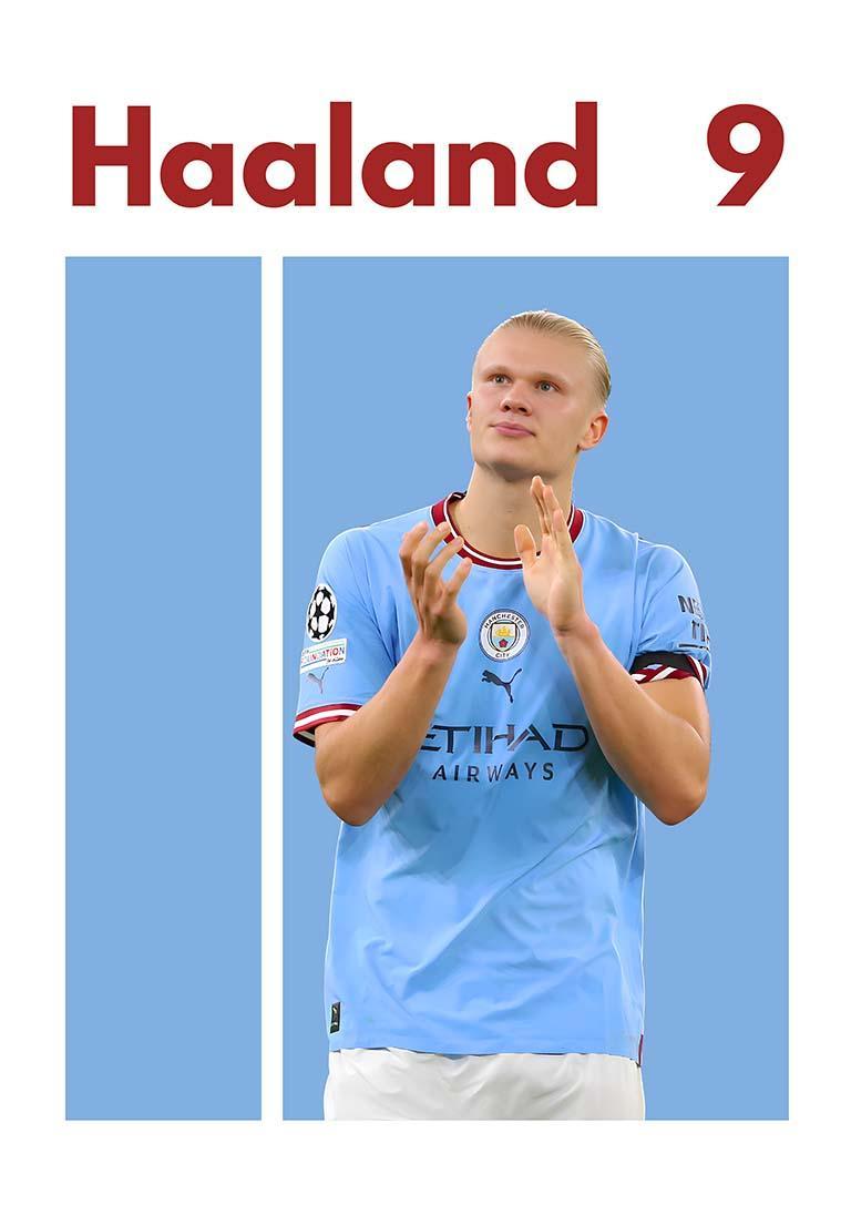 Haaland Fodboldplakat - Man City