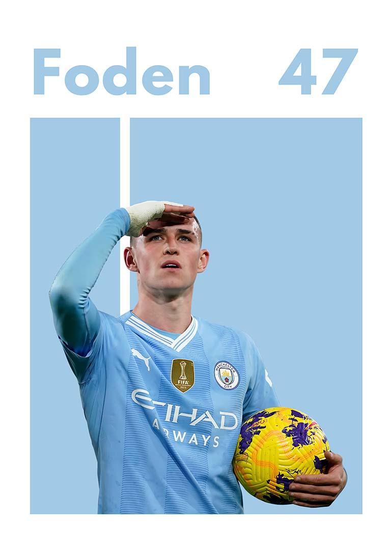Phil Foden Plakat til Man City Fodbold