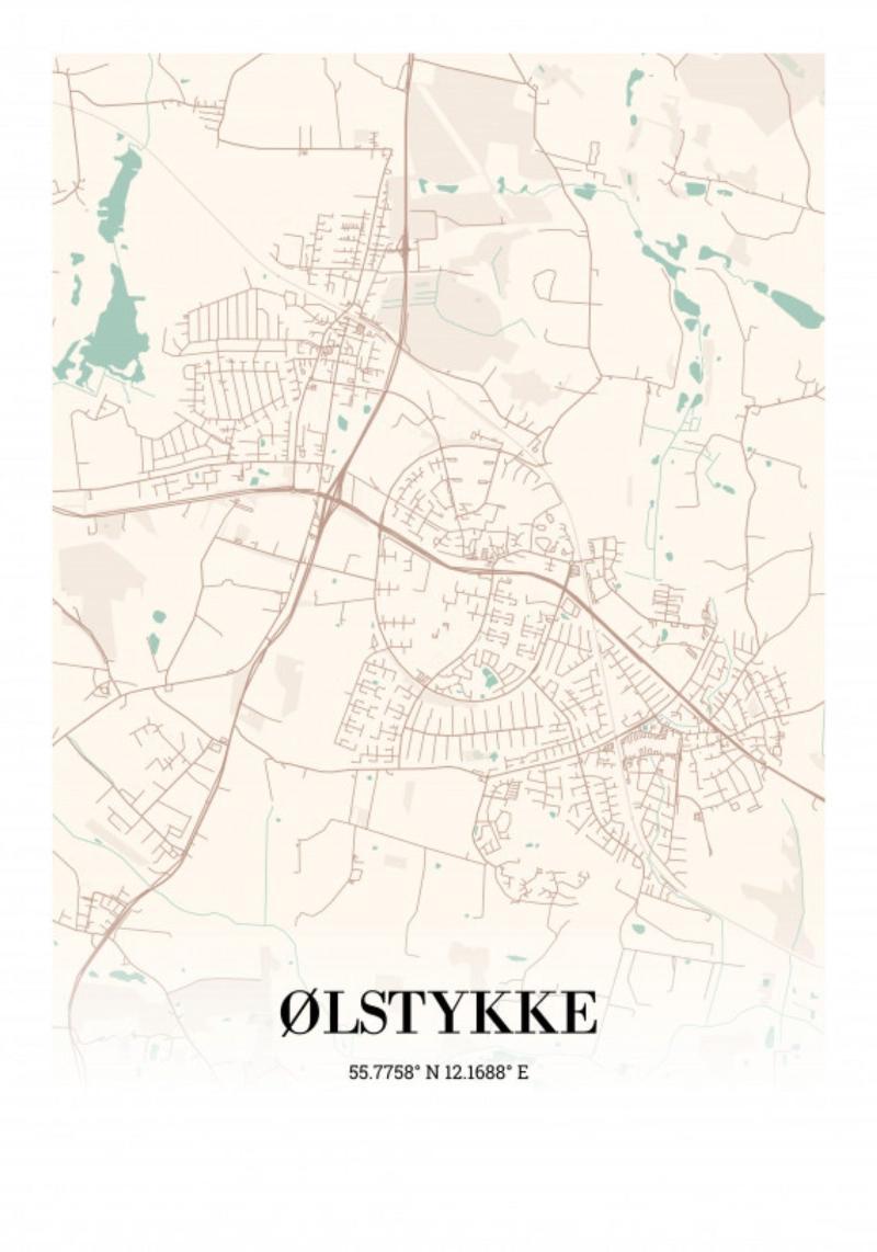 Ølstykke Plakat 21x30cm (A4)