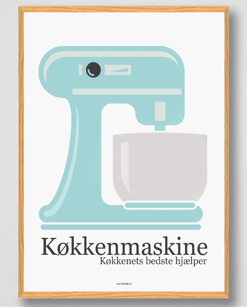 Køkkenplakat - Køkkenmaskine (15x21cm, A5)