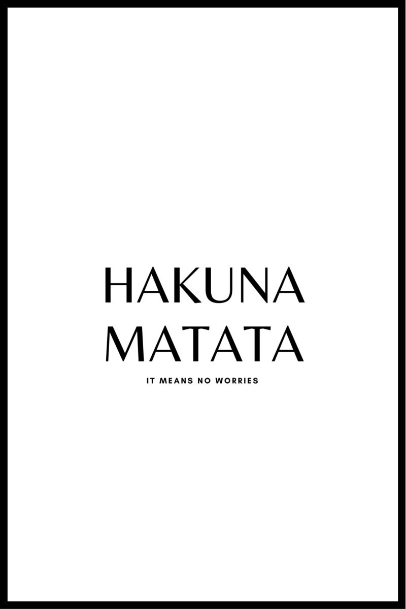 Hakuna Matata plakat - 30x40 cm