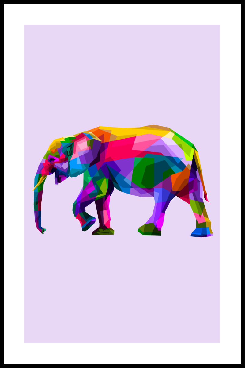 Elefantplakat - 30x40 cm
