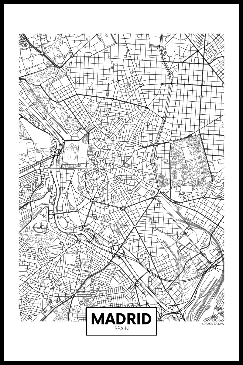 Madrid Plakat - 40x50 cm Kunsttryk