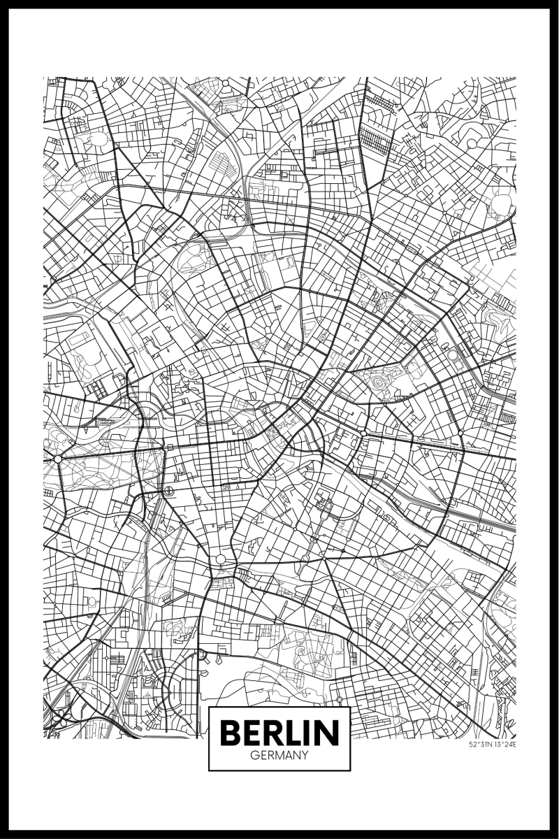 Berlin Plakat - 30x40 cm Kunsttryk