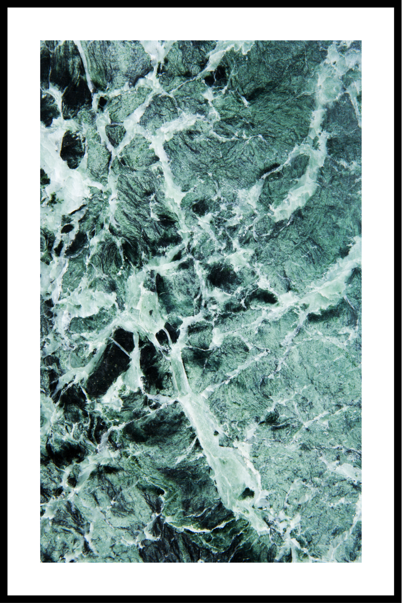 Grøn Sten Plakat - 21x30 cm