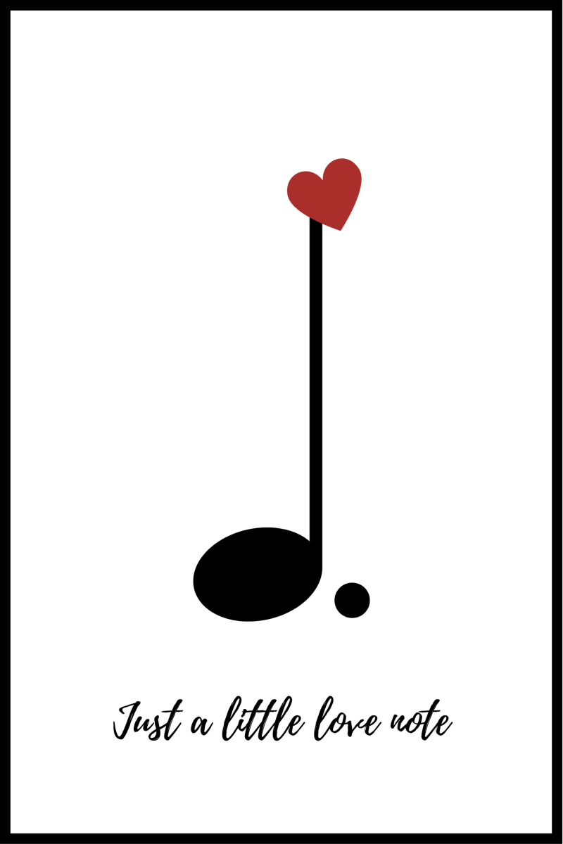 Kærlighedsnotat plakat - 30x40 cm