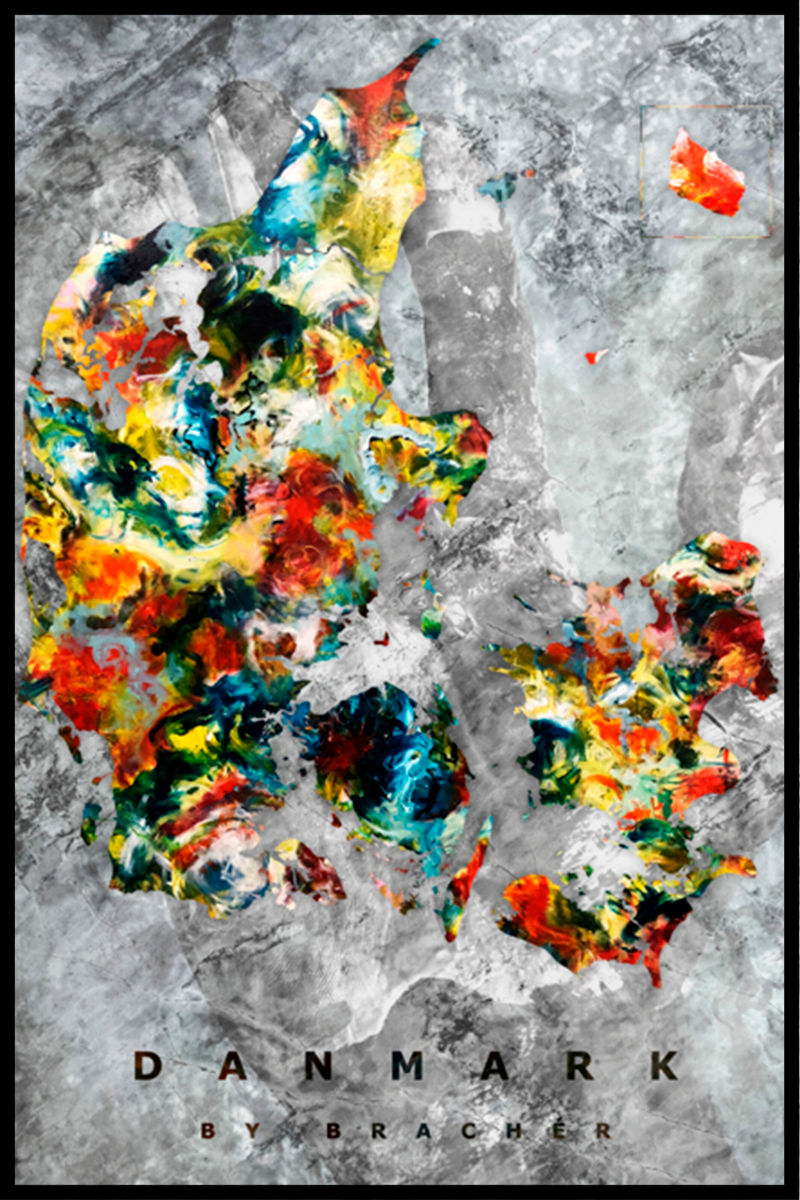 By Brachér Danmark plakat - 50x70 cm kunsttryk