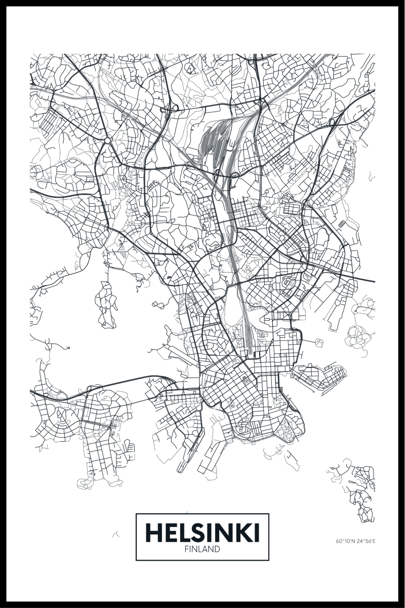 Helsinki Plakat - 40x50 cm Kunsttryk