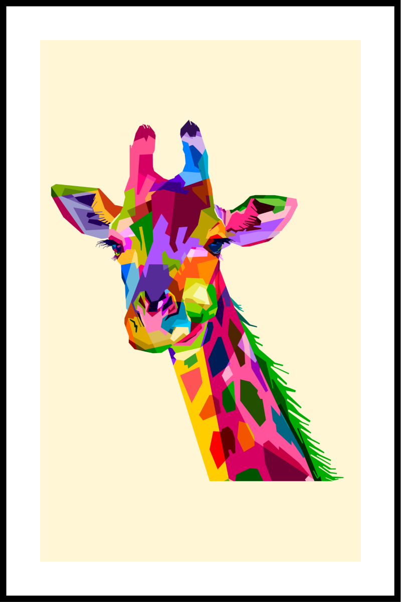 Girafplakat - 30x40 cm kunsttryk