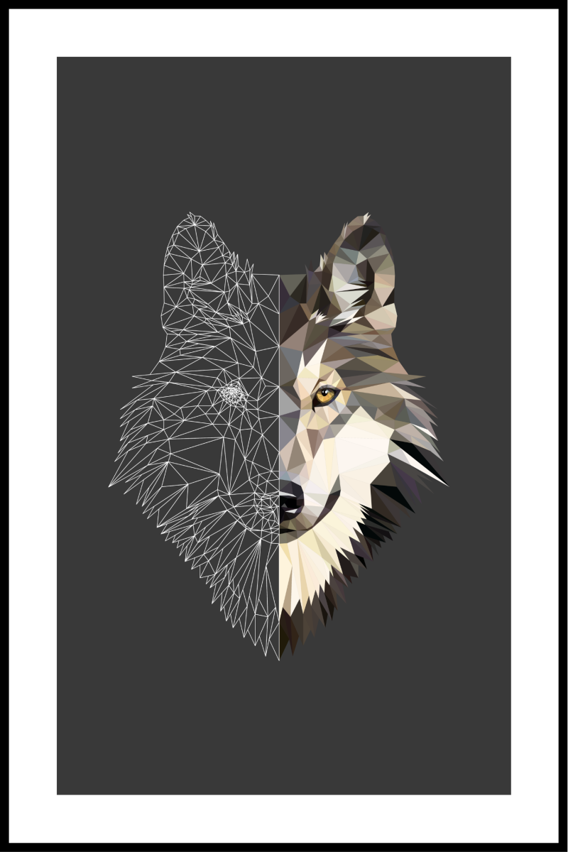 Ulvehoved plakat - 40x50 cm dekorativ kunst