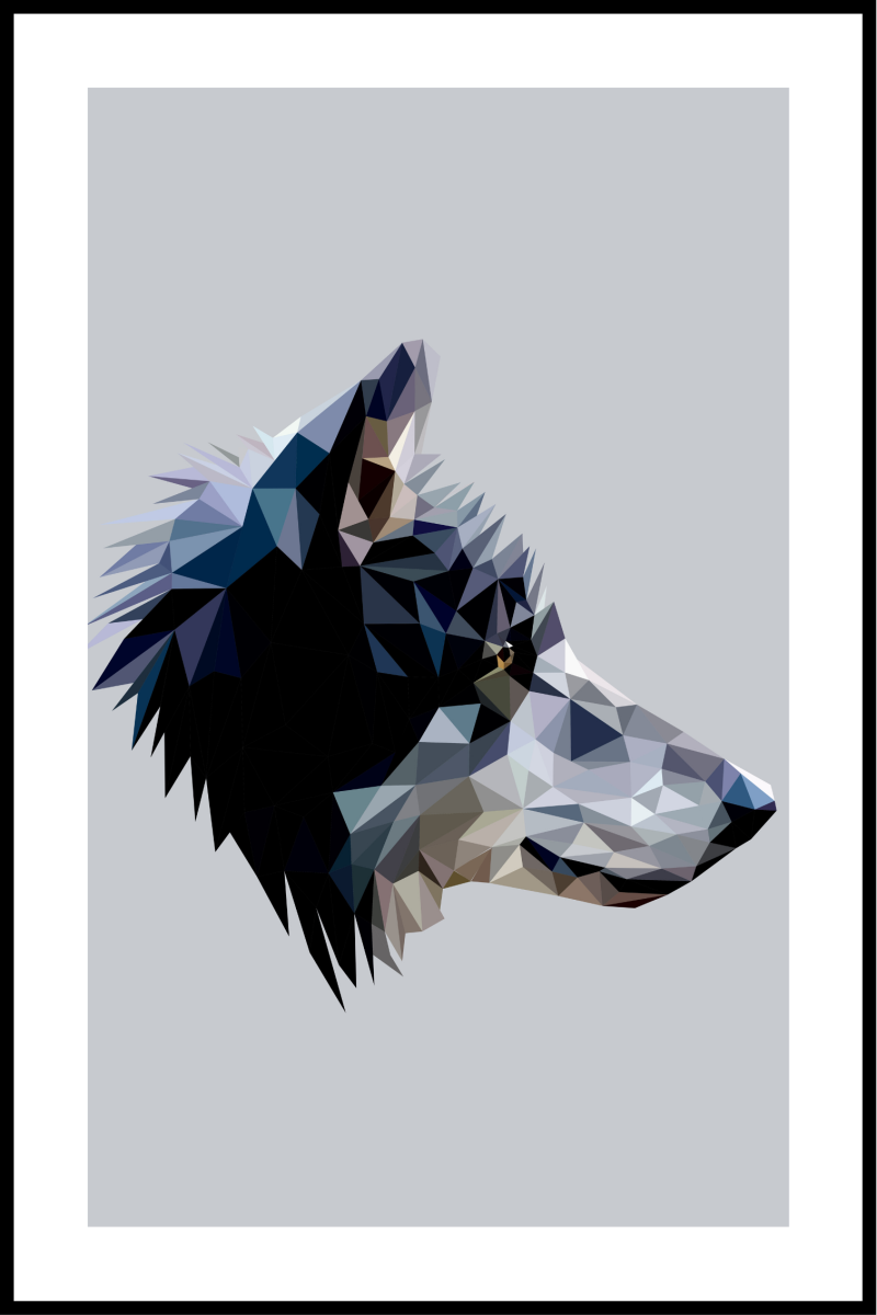 Ulvehoved plakat - 30x40 cm