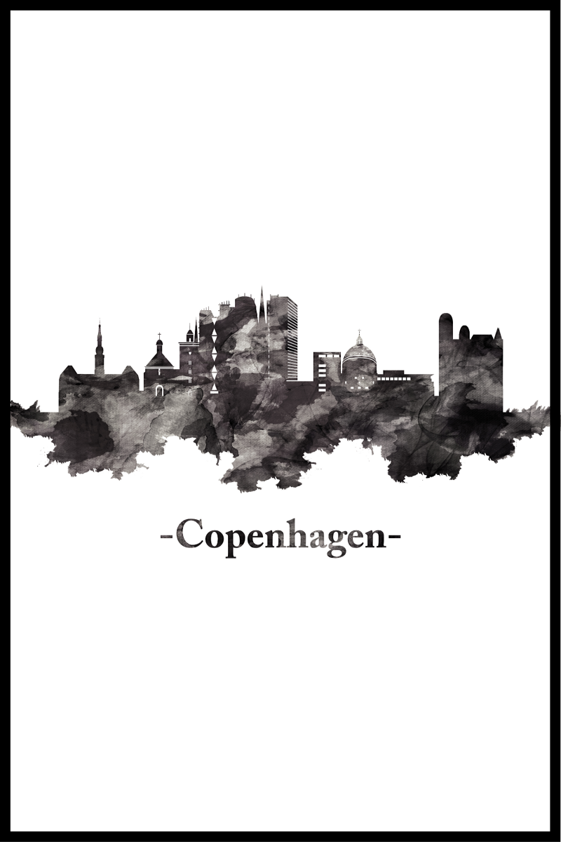 Skyline København plakat - 30x40 cm
