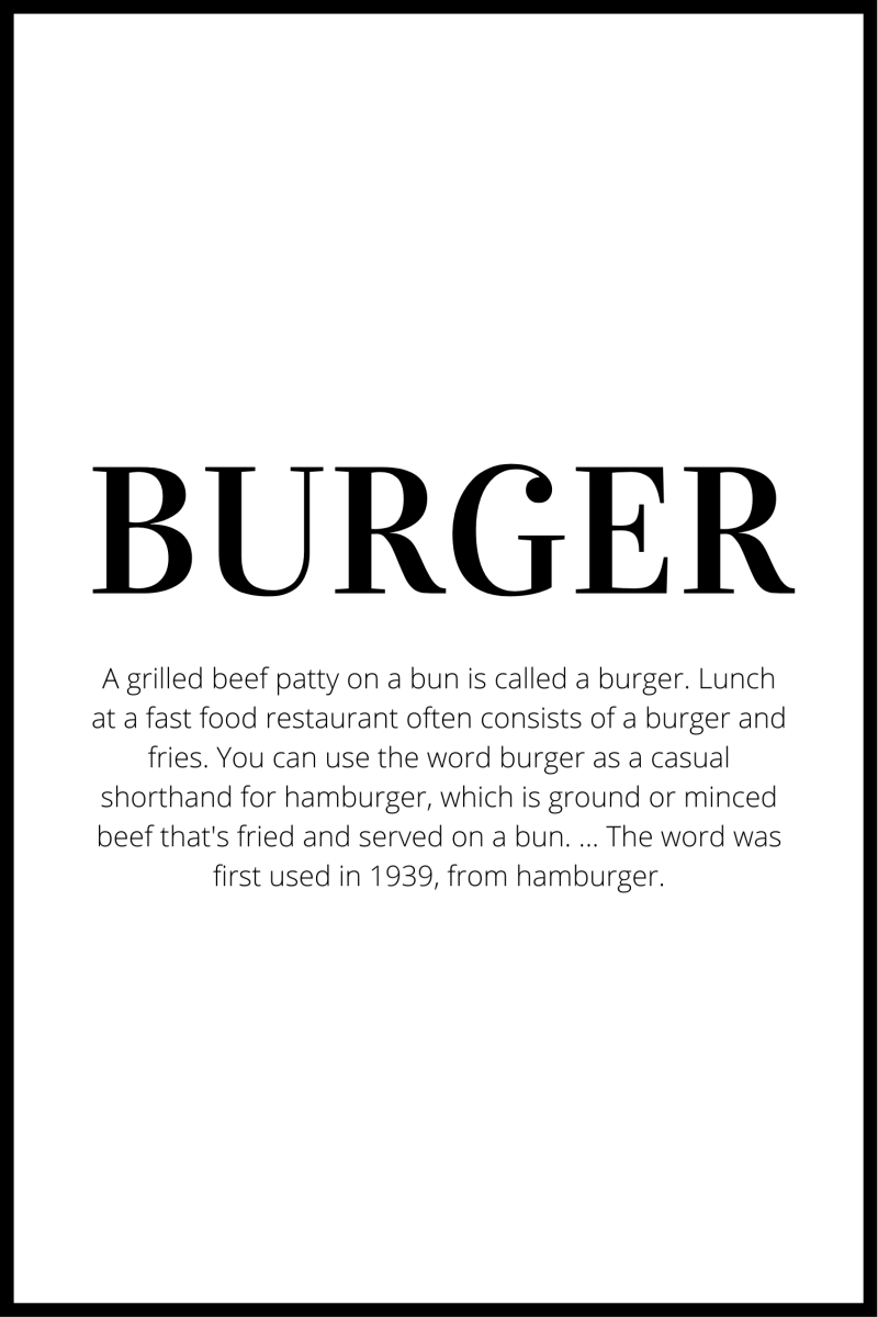 Burger definition plakat - 30x40 cm
