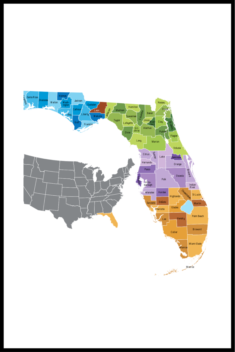Florida plakat - 30x40 cm kunsttryk