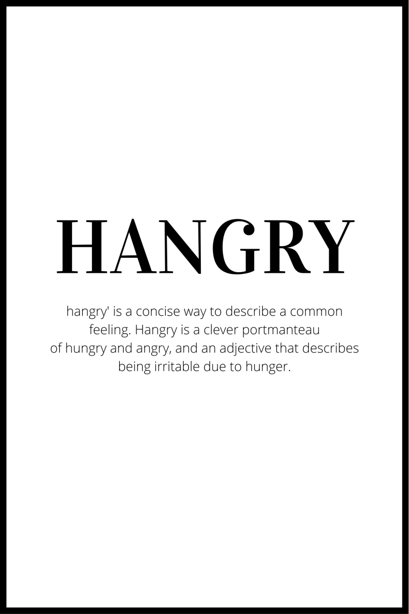 Hangry definition plakat - 30x40 cm