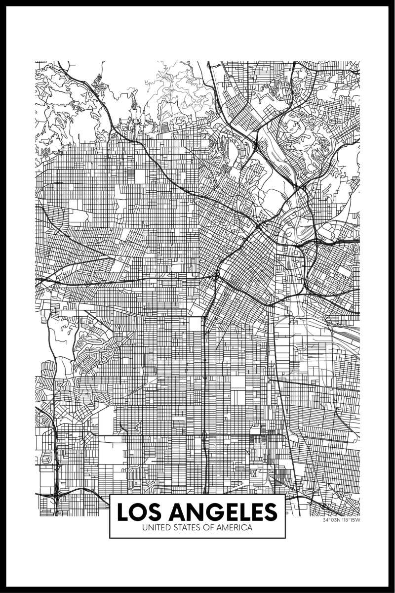 Los Angeles Plakat - 40x50 cm Kunsttryk