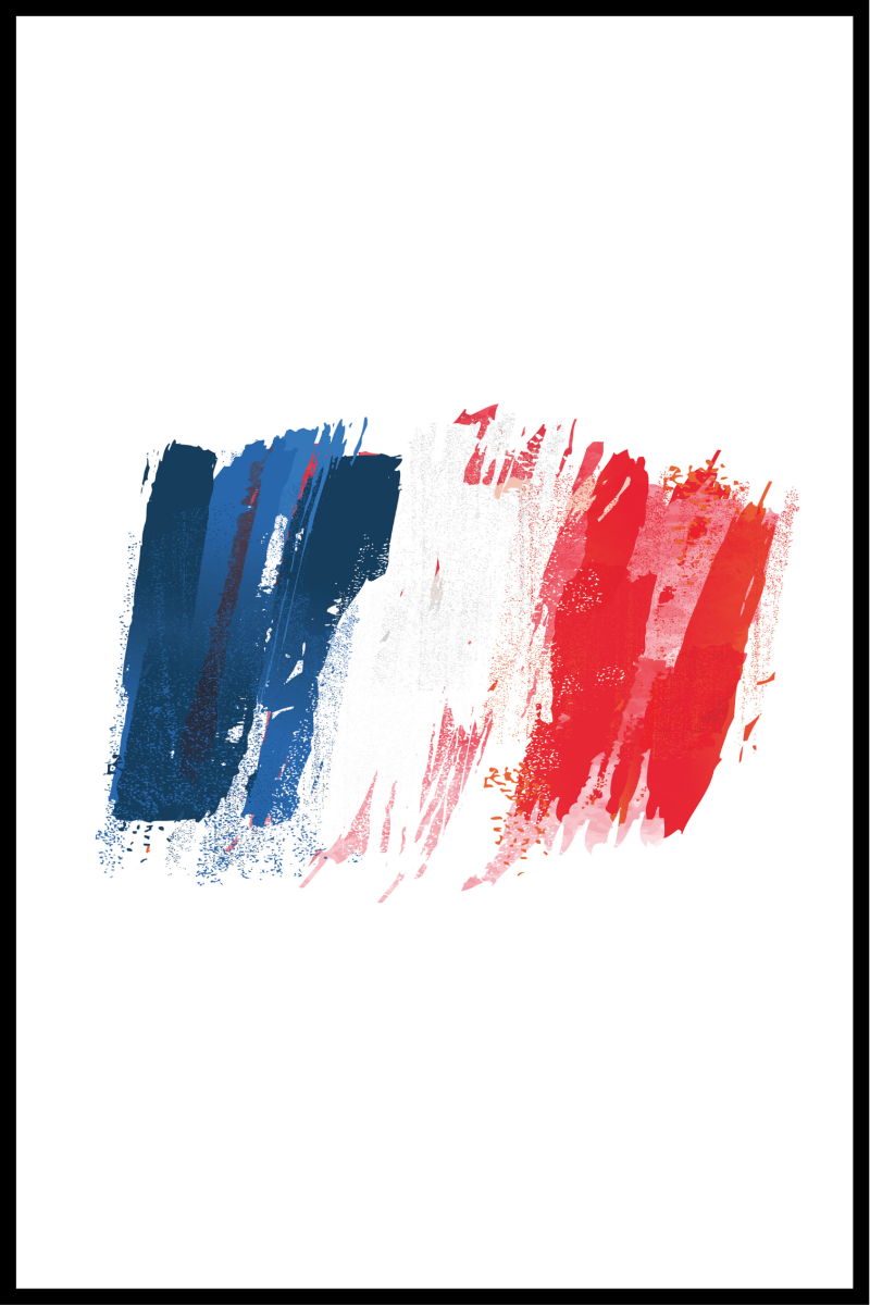Fransk flag plakat - 30x40 cm størrelse