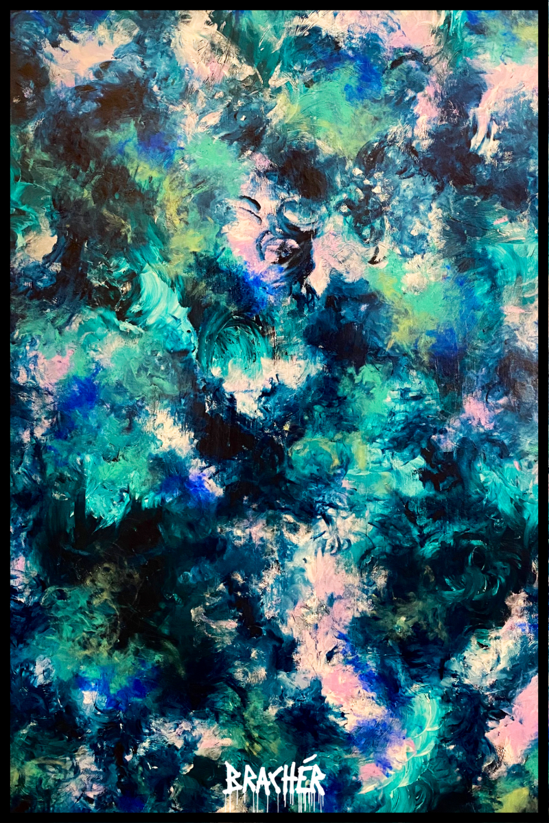 Blå Lagune plakat af Brachér - 50x70 cm