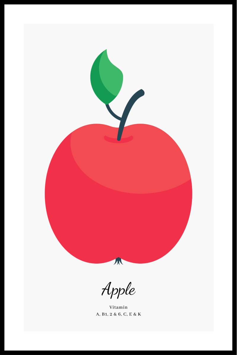 Æble plakat - 30x40 cm dekorativ kunst