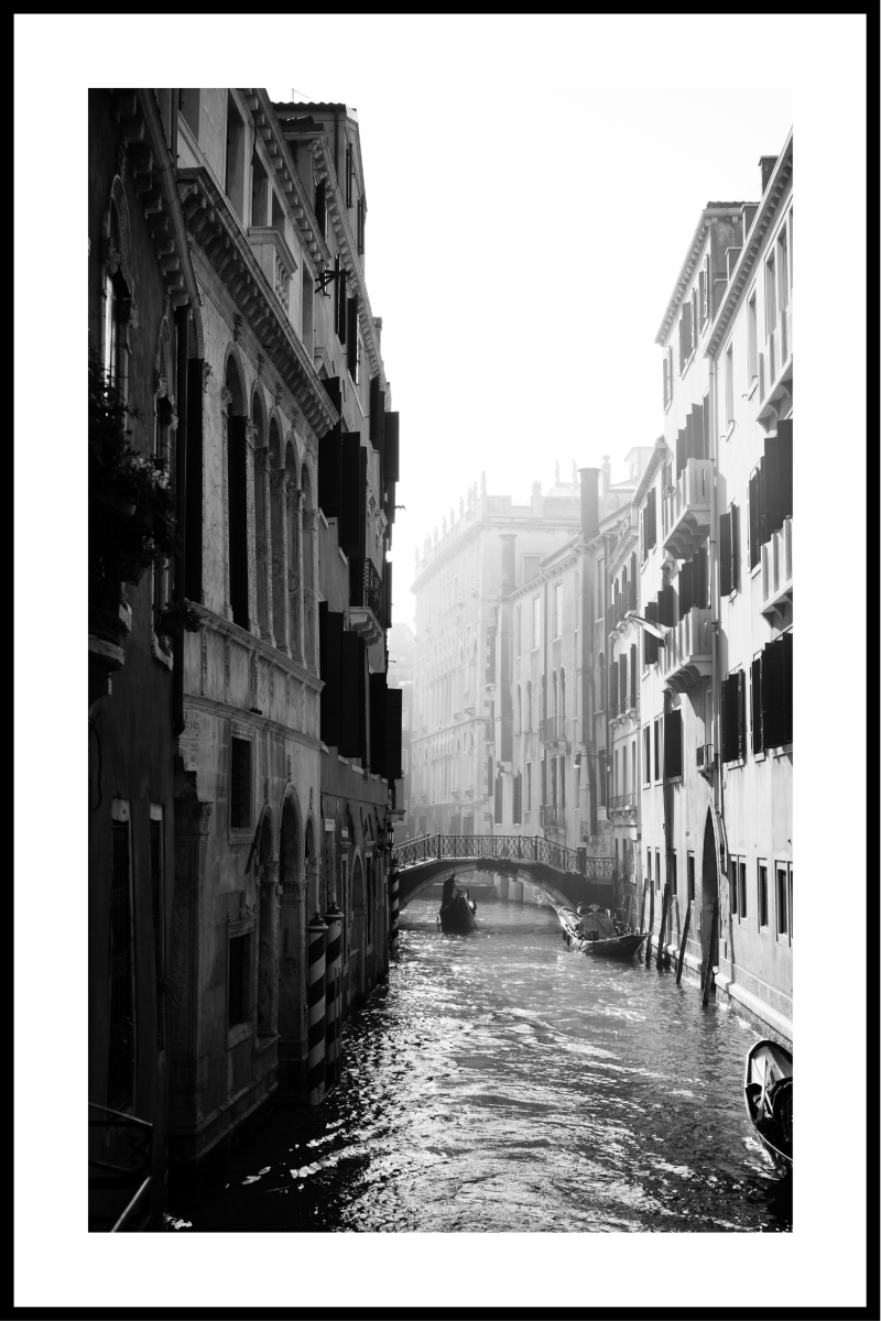 Venedig Plakat i Sort/Hvid - 30x40 cm