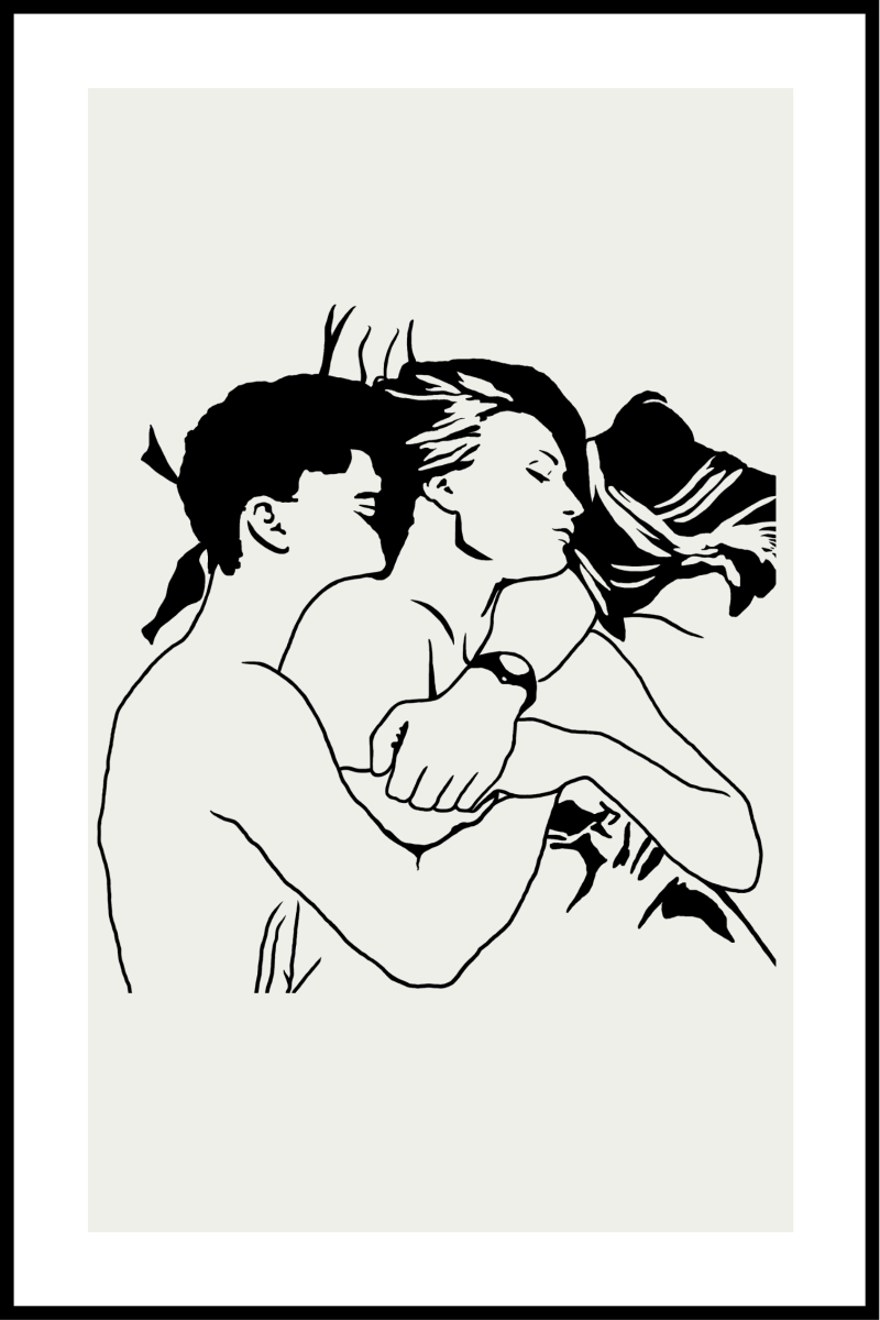 Sovende par plakat - 30x40 cm