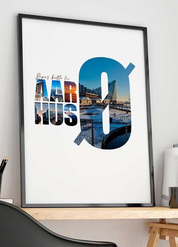 Aarhus Ø Plakat - Byens Bedste Liv - A4 29,7x21 cm