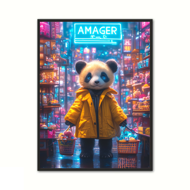 Amager Panda Plakat A4 21 x 29,7 cm