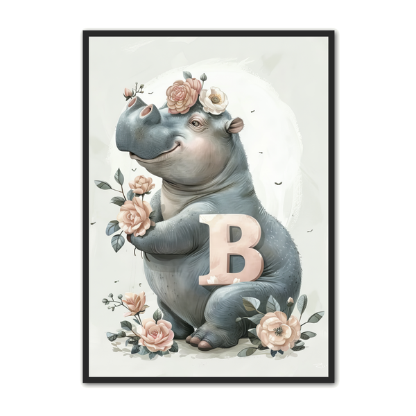 B Plakat med Flodhest 36