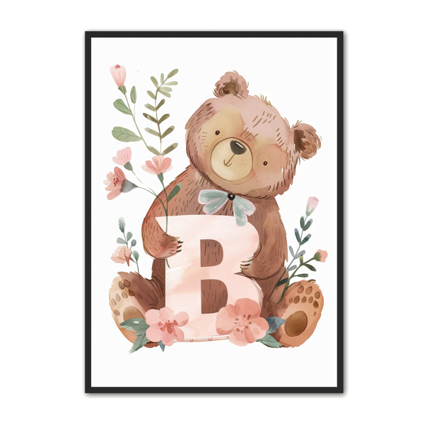 B Bogstav Plakat 4 – Bjørne Design