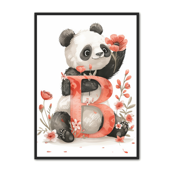 Panda Plakat med B Bogstav 50 cm