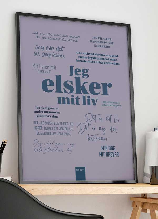 Kim Boye-citatplakat – lilla – A4 størrelse 199 kr.