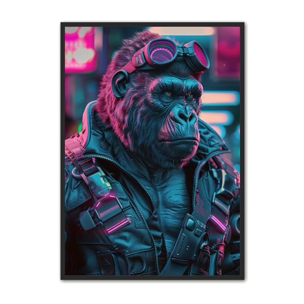 Cyberpunk Gorilla 2 - Gamer Plakat Design