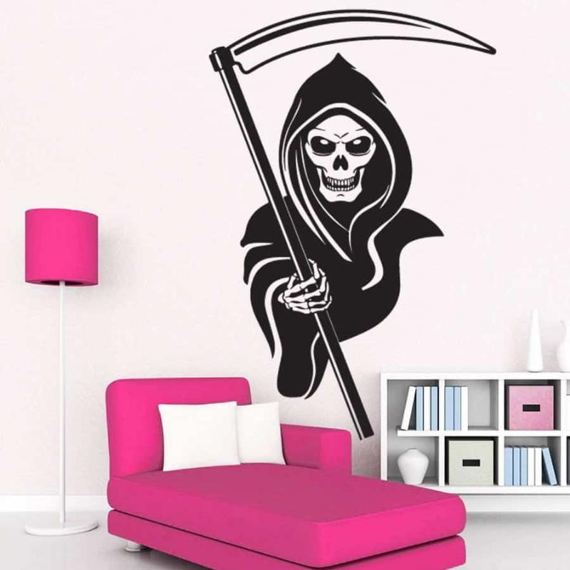 Døden Med Leen – Unikt Vægklistermærke til Børneværelset