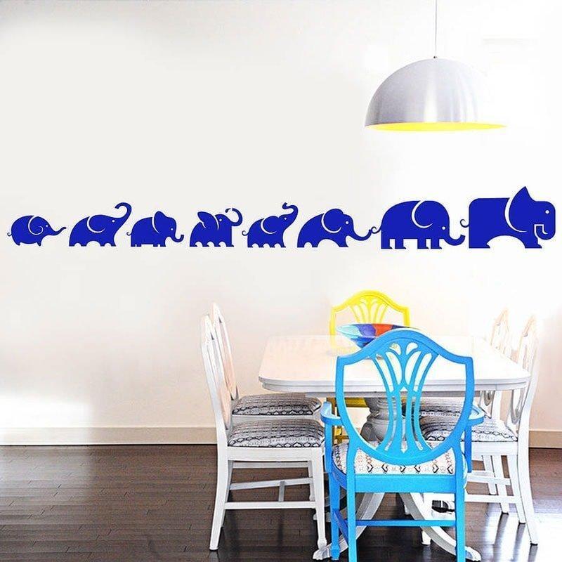 Elefant Familie - Vægklistermærke