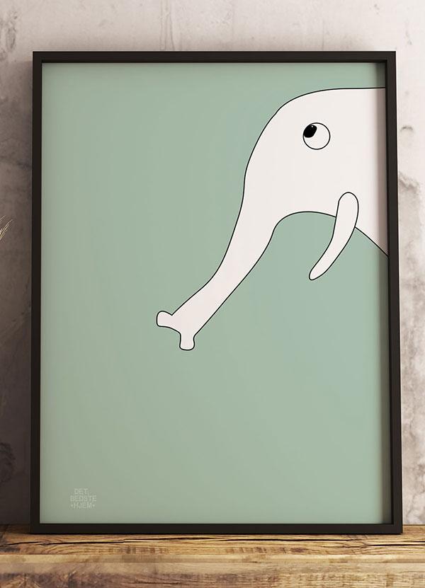 Plakat af elefant - 21 x 29,7 cm (A4) Kr. 199,-