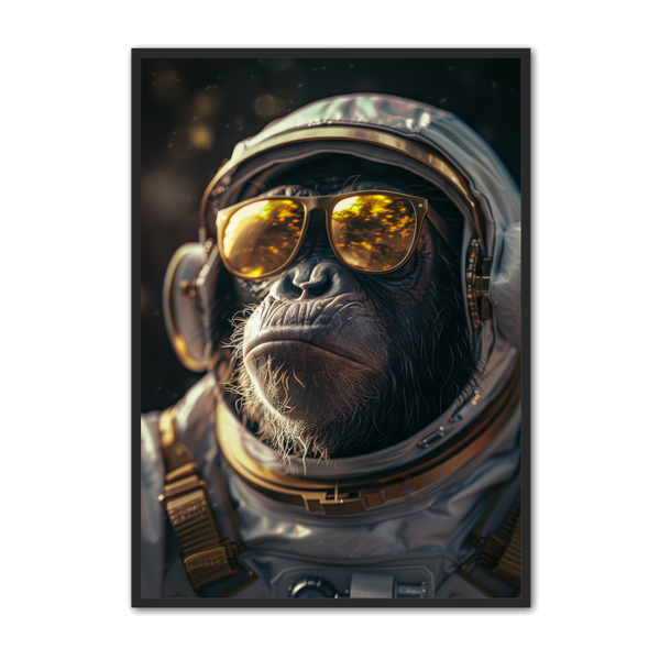 Gorilla Astronaut Plakat 16 - Fantasifuld Kunst