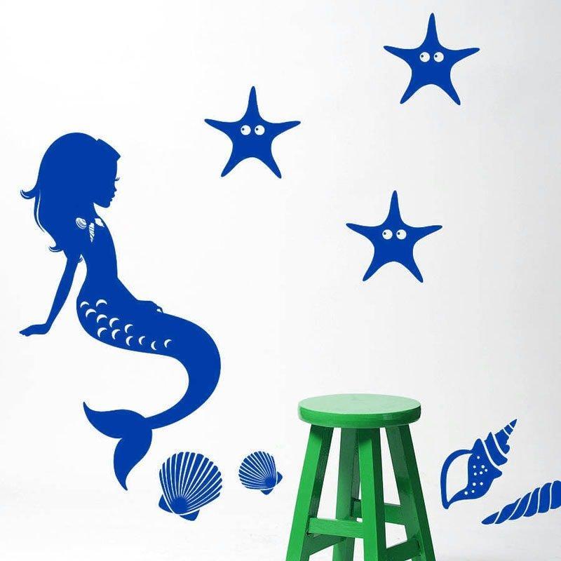 Den Lille Havfrue Vægklistermærke – Magisk Børneindretning