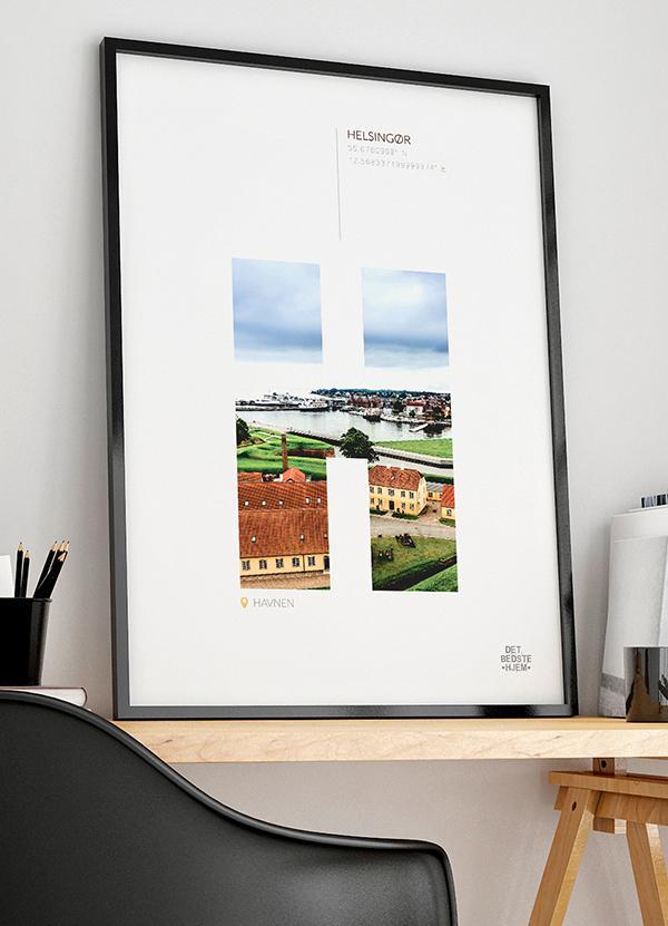 Helsingør havneplakat - 21 x 29,7 cm Kr. 199,-