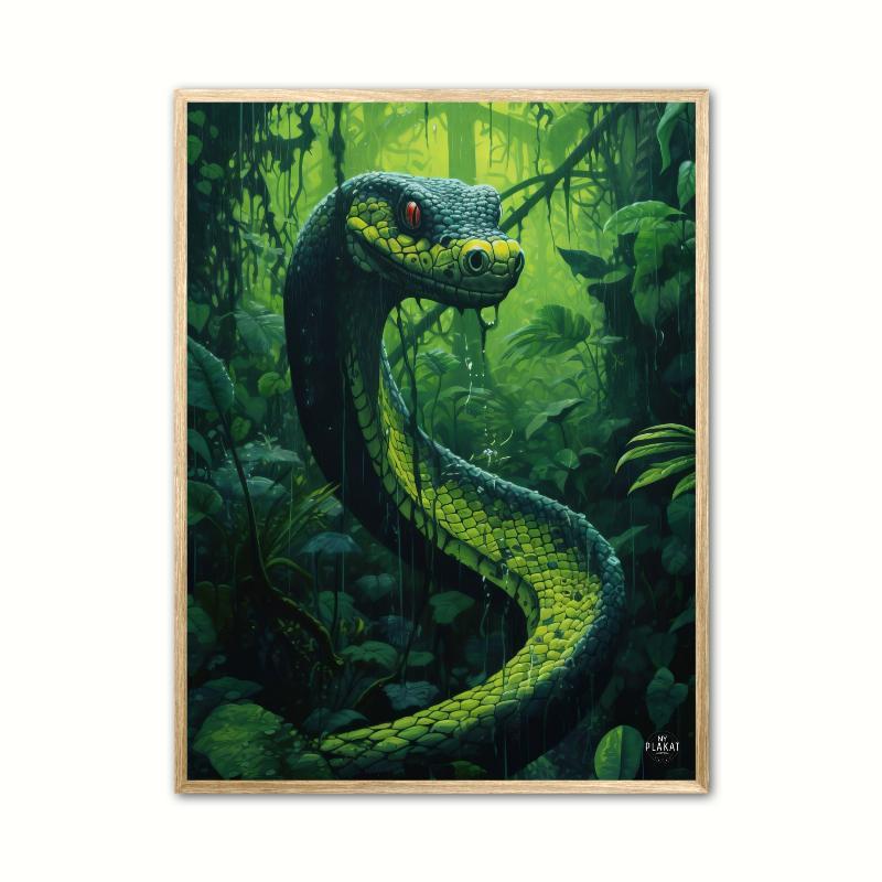 Plakat: Den Grønne Slange - Dyr A4 21 x 29,7 cm