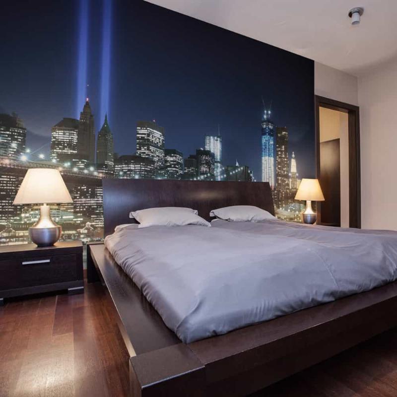 Fototapet med flodbelysning over NYC
